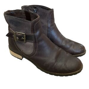 Timberland Leather Moto Chelsea Boots Women’s 8